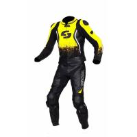 Мотокомбинезон Tschul 535 черный/красный/флуо