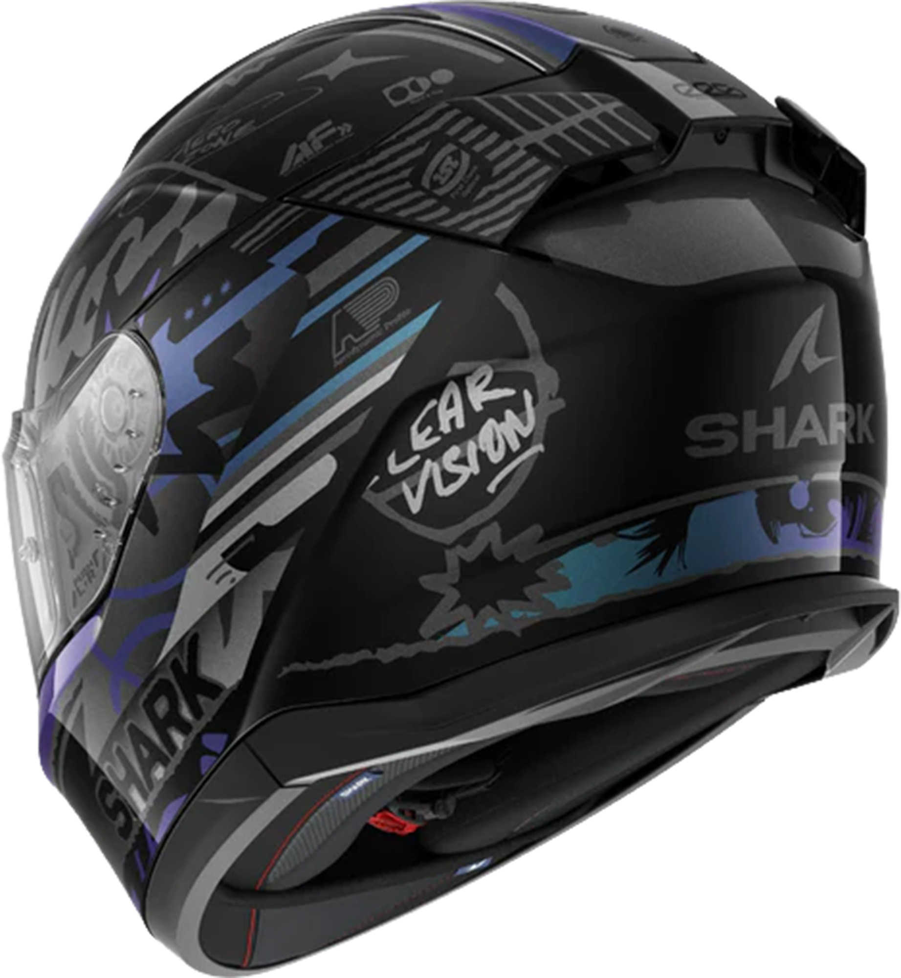 Мотошлем Shark D-Skwal 3 STREETRUSH черный фиолетовый