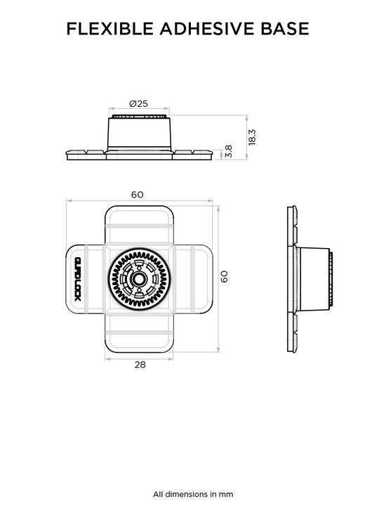 Самоклеящееся основание (серия 360) Quad Lock® 360 Base - Flexible Adhesive