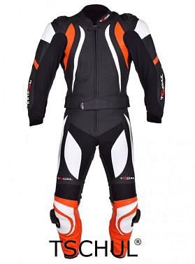 Мотокомбинезон Tschul 545 черный/белый/оранжевый