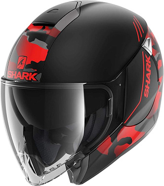 Мотошлем Shark Citycruiser Blank черный красный