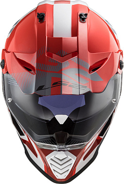 Мотошлем LS2 MX436 Pioneer Evo Evolve красный белый - магазин Motostyles