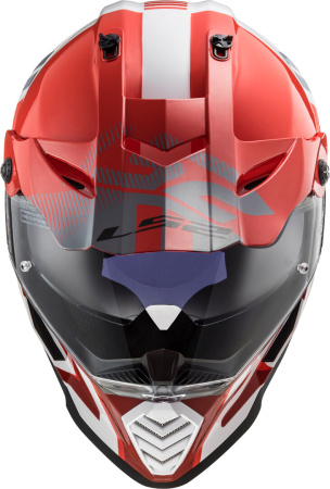 Мотошлем LS2 MX436 Pioneer Evo Evolve красный белый - магазин Motostyles