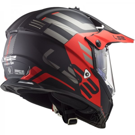 Мотошлем LS2 MX436 Pioneer Evo Adventurer матовый/черный/красный - магазин Motostyles