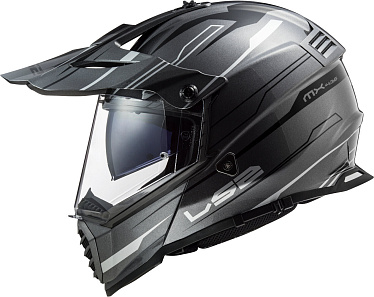 Мотошлем LS2 MX436 Pioneer Evo Knight титановый белый - магазин Motostyles
