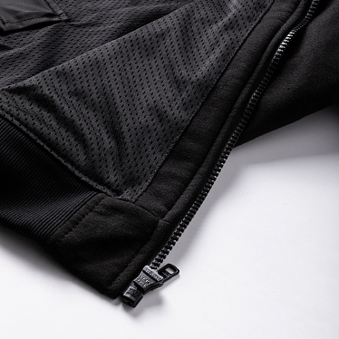 Мотохуди на молнии текстильная Rebelhorn Hoodie черный - магазин Motostyles
