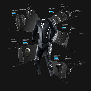 Мотоштаны кожаные Rebelhorn Fighter черный белый - магазин Motostyles