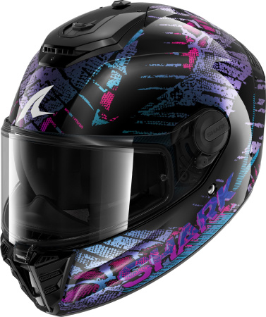 Мотошлем Shark Spartan RS Reptaia черный фиолетовый - магазин Motostyles