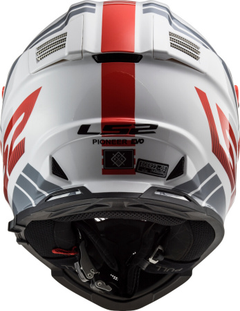 Мотошлем LS2 MX436 Pioneer Evo Evolve красный белый - магазин Motostyles
