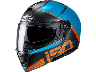 Мотошлем HJC I90 May черный голубой оранжевый